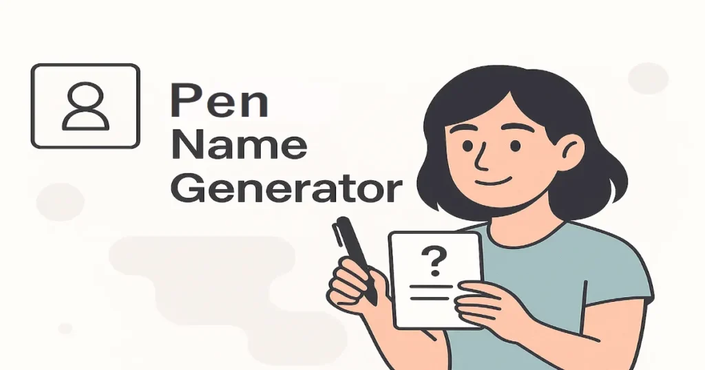 Pen Name Generator – Create Unique Pseudonyms Free Online